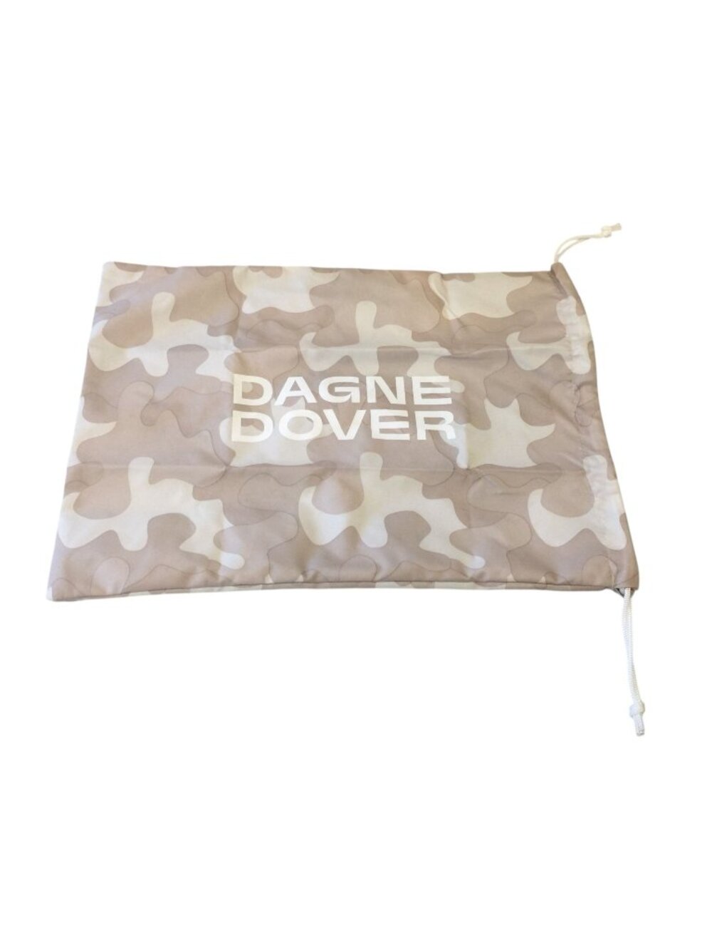 DAGNE DOVER Tan Khaki Camo Drawstring Nylon Bag